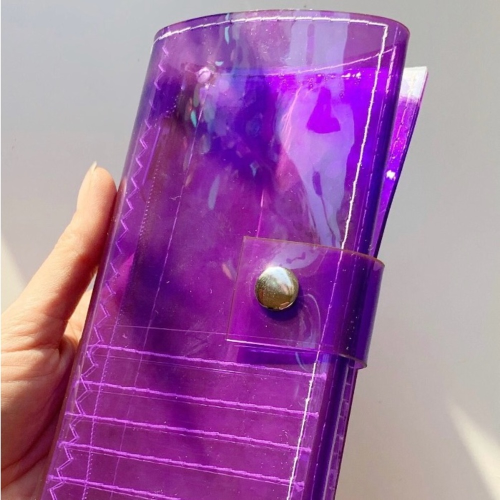 Iridescent purple wallet, clutch